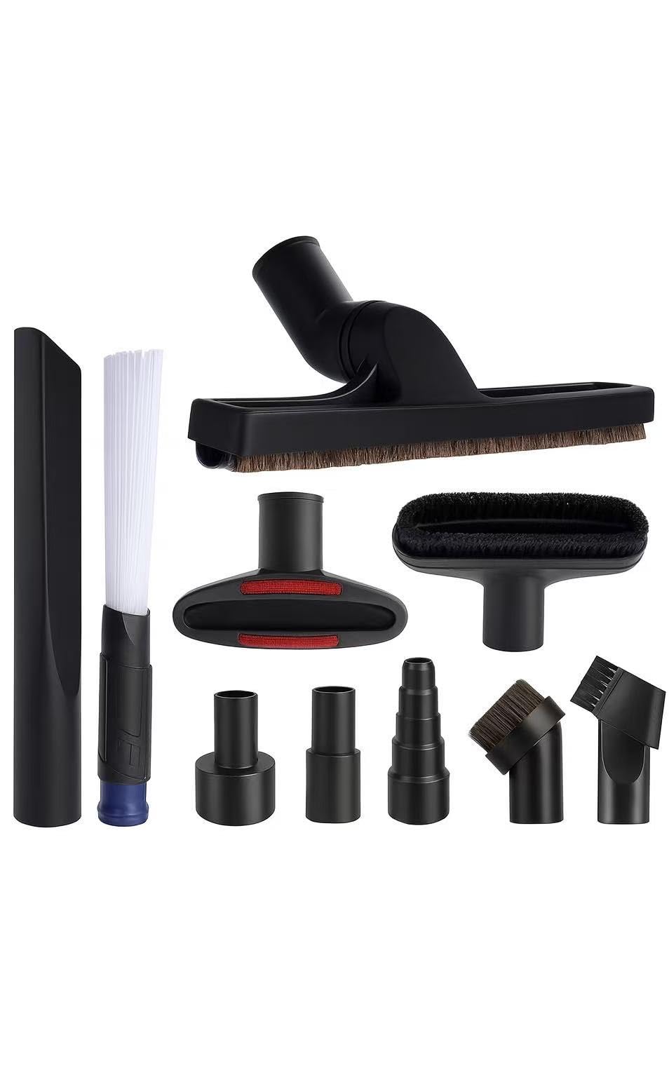 Photo 1 of 10-PCS Vacuum Attachment Kit for 1.25” (32mm) Hose – Universal Floor Brush, Dusting Tool, Crevice Nozzle & Adapters for Shop-Vac, Home, Car & Garage Cleaning