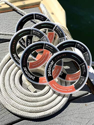 100% FLUOROCARBON LEADER 40lb | TOURNAMENT Fishing Line | 110 YARD SPOOL | Lowest Stretch Index & .44mm Diam is THINNEST in Floro Market | Abrasion Resistent | Invisible w/ TOP Tensile/Knot Strength