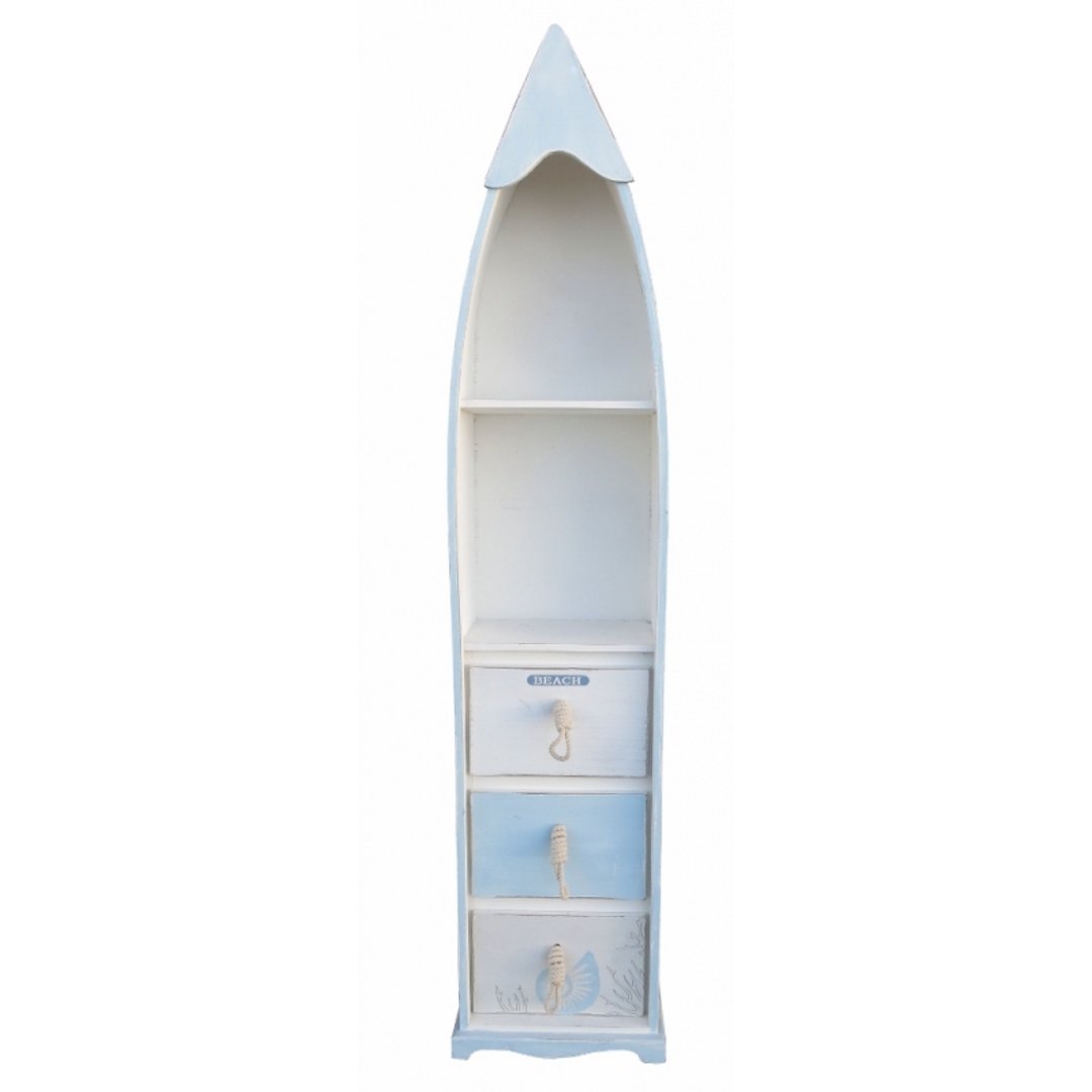 Tall Boat Bookshelf With Draws Distressed Look Ideal For Kids