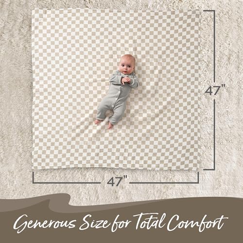 Itzy Ritzy Breastfeeding Boss Multi-Use Cover – A Nursing Cover, Swaddle, Car Seat Wrap, Tummy Time Mat & Burp Cloth All in One – Made of Soft Muslin Fabric & Measures 47” x 47” (Checkerboard)