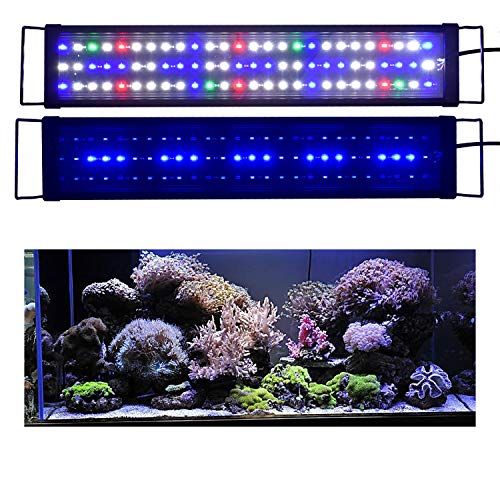 Zeiger Led Aquarium Light, Full Spectrum Fish/Reef Tank Lighting with Extendable Brackets, 2 Modes for 24-32 Inch, 25-55 Gallon Tank, Suitable for Saltwater, Freshwater Growth