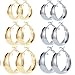 IBLUE Jewelry Women 18K gold titanium steel big circle hoop earrings,Black