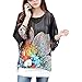 JFDWOPHT Boho Chiffon Tunic Blouse Shirt Loose Batwing Tops for Women