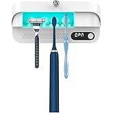 StarWin Toothbrush and Manual Razor Cleaner, Fan Drying Function, Wall Mounted Toothbrush Holder Suitable for Most Toothbrushes, No Drilling