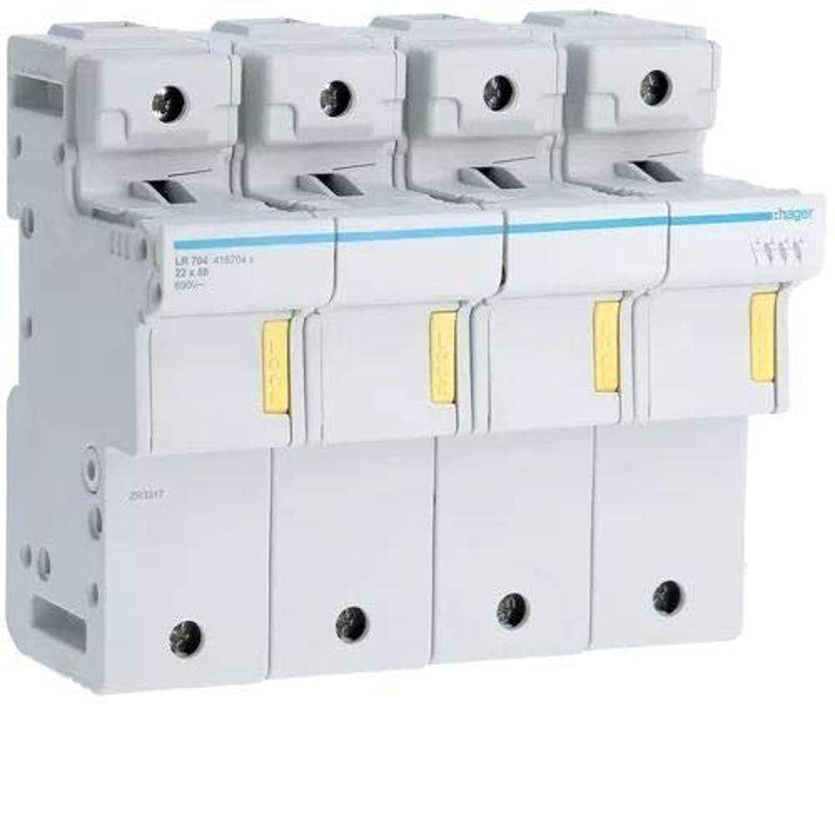 Hager – portafusible 22 x 58 100 A 3 Poles + Neutral