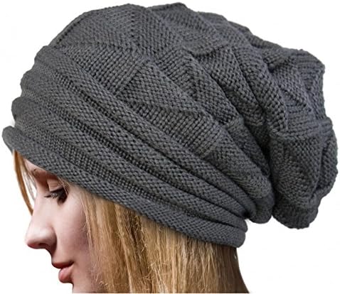 Winter Hats Clearance, Women Winter Knit Warm Flexfit Hat Stripe Ski Baggy Slouchy Beanie Fashion Skull Cap
