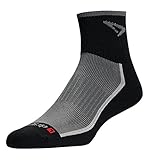 Drymax Trail Running 1/4 Crew High Turn Down Socks (Grey Black, M)