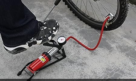 Supermall Air Pressure Foot Pump Air Pump For Bike,Car,Motorcycle,Balls,Etc+(With Free Mini Balloon Pump)