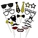 CUALFEC 2017 Graduation Photo Booth Props Graduation Party Decoration Gold & Silver 33 Counts in Gift Box. (New Edition)