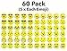 Emoji Erasers, 60-Pack Fun Cute Pencil Erasers for Kids, Great for Rewards, Party Favors, Birthdays, School Prizes, Classroom Incentives or Gifts for Teachers
