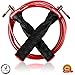 Ballistyx Jump Rope With Adjustable Speed Cable & Contoured Ball Bearing Handles - Best For Exercising, Boxing & MMA, Home Fitness & Sports Training (RED)