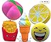 Jumbo Squishies Slow Rising Random 5 pcs Kawaii Scented Fruit Charm Lemon Peach French Fries Ice Cream Cone Emoji Panda Best Toy for Kids & Adults Fun Activites Party & Stress-relief ball