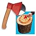 DCI Ax Pizza Cutter, Stainless Steel Cutting Blade, Wood Handle, Red