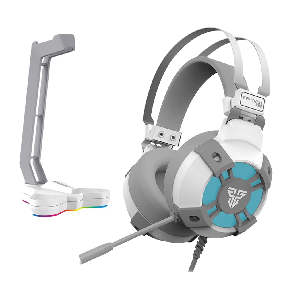FANTECH USB RGB Gaming Headset and Stand Combo for PC,