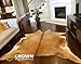 Crown Home Innovations | Brazilian Cowhide Area Rug | 100% Authentic Natural Leather | Unique Stylish Decorative Accent | No Smell or Shedding | Color, Buttercream | Size, 6’x 7’