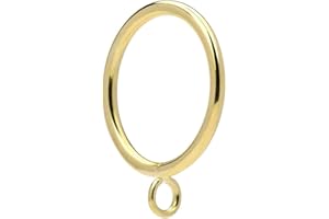 JushengXMX 36 Pcs Gold 1.5-Inch Inner Diameter Metal Curtain Rings with Eyelets,Fits Up to 1 1/4-Inch Rod