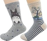 Lovful 2 Pairs Women's Animal Pattern Casual Cotton Socks