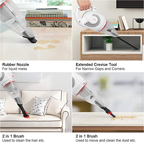 GeeMo Handheld Vacuum Cordless Rechargeable, 8500PA Wet&Dry Hand Vac with Powerful Cyclonic