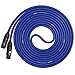 LyxPro Quad Series 15 ft XLR 4-Conductor Star Quad Balanced Microphone Cable for High End Quality and Sound Clarity, Extreme Low Noise, Blue