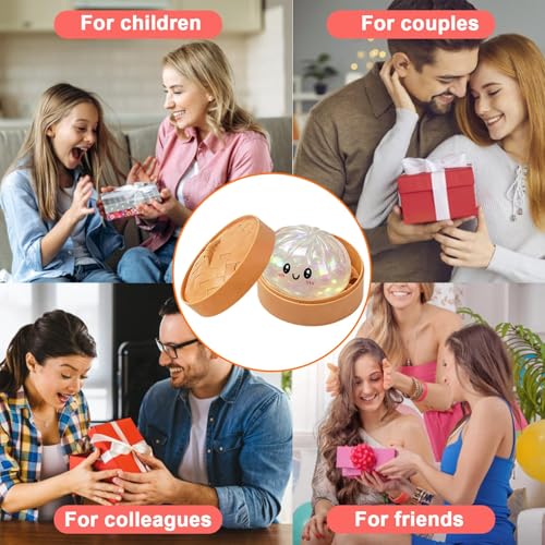 Last Page® Glitter Dumpling, Glitter Dumpling Squishy Box，Soft Squeeze Bao Bun Toy