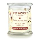 One Fur All Pet House Candle in 15 Fragrances - All Natural Soy Wax Candle and Pet Odor Eliminator - Eco-Friendly, Non-Toxic, Paraffin-Free - 60-70-Hour Burn Time - Vanilla Creme Brulee