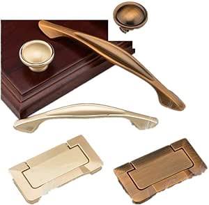 Pomos Para Armario Del Cajon 3Pcs Aleación De Zinc Gabinete De Oro Tira