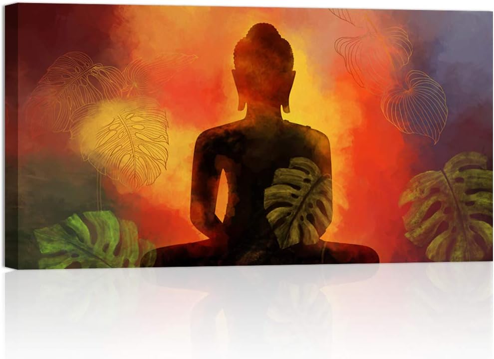 Visual Art Decor Retro Abstract Buddha Canvas Prints Wall Decor Peaceful Buddha Painting Buddhism Decoration Buddhist Home Living Room Bedroom Wall Decor Ready to Hang