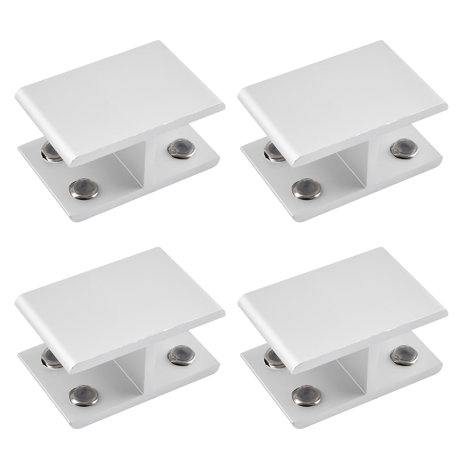 INCREWAY 4 Pack Adjustable Aluminum Alloy Glass Shelf Support Bracket, Double Side Clamp Holder for 15-20mm Thickness, 180 Degrees — image 1