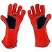 NoCry Near Fire Proof Mig Tig Welding Gloves; Animal Handling, BBQ, Grilling, Fire Pit, Pizza Oven, Forging; Premium Heat Resistant Gloves; Cowhide Leather; Long 14 Inch Forearm Protection; Size Small