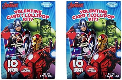 Marvel Avengers Valentine Exchange and Lollipop Kit, 10 Count, Pack of 2