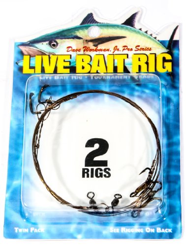 Boone Single Hook # 1 Live Bait Rig (Pack of 2), 1# 6 Treble Hook