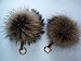 AURORA168 Fluffy Fur Pom Pom Ball Keyring / Bag Purse Charm Gold Ring, X-large - Super big brown