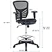 Modway Articulate Drafting Chair - Reception Desk Chair - Drafting Table Chair in Black