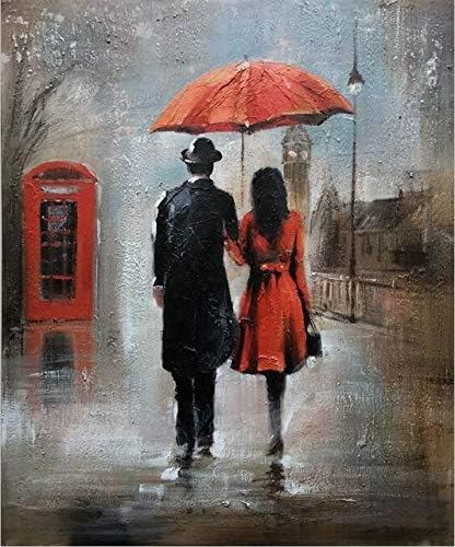 Zgwxp77 Tableau Mural En Toile Avec Impression Hd Romantique Couple De Pluie A 30x40cm Unframed Amazon Fr Cuisine Maison