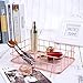 OUNONA Organizer Metal Wire Mesh Basket Rack for Desktop Clothing Storage/Fruit Snacks Tray/Kitchen Tool Holders (Rose Gold)