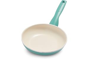 GreenPan Rio Healthy Ceramic Nonstick 7" Frying Pan Skillet, PFAS-Free, Dishwasher Safe, Turquoise