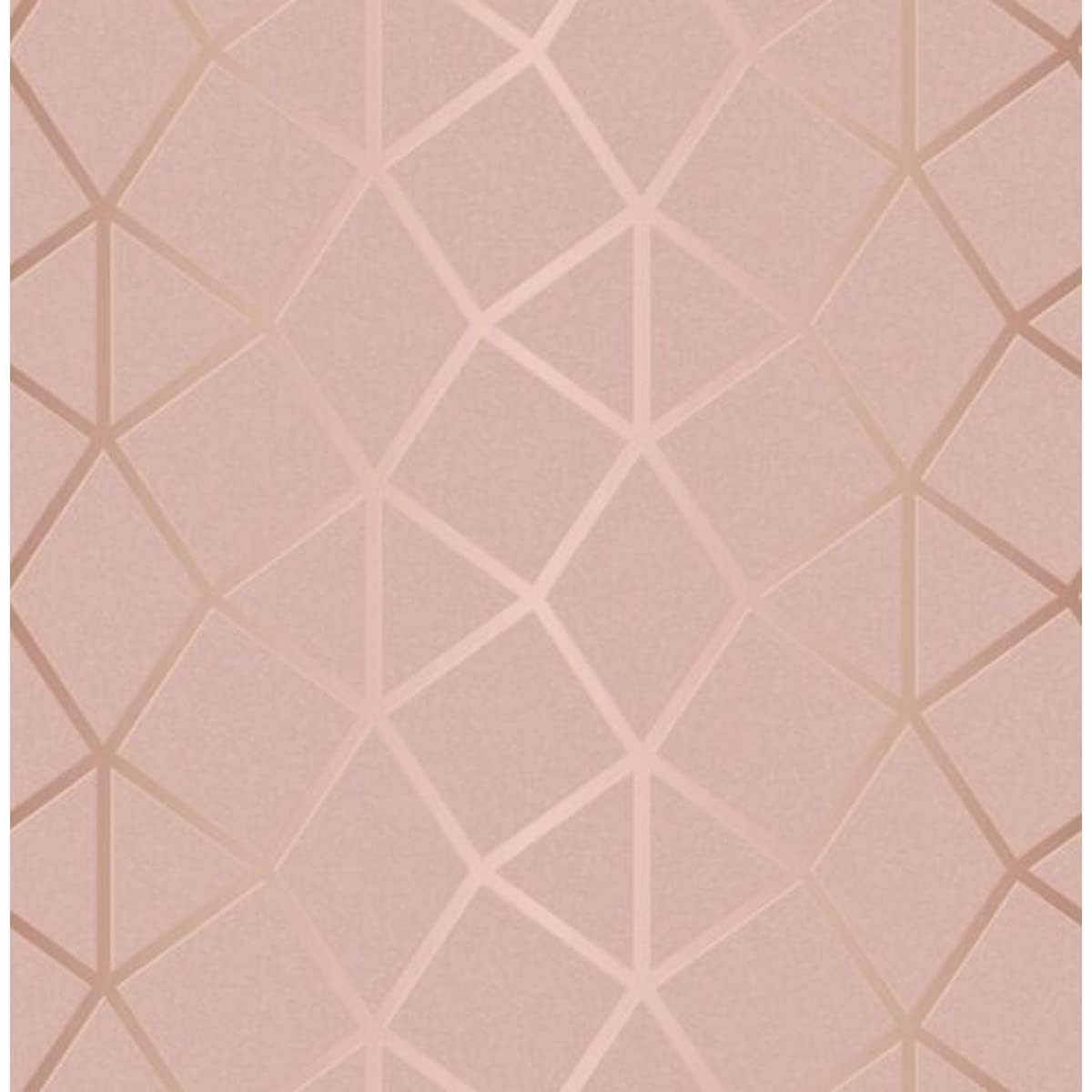 Fine Décor FD42561 Platinum Geo Trellis Blush Wallpaper,Rose Gold