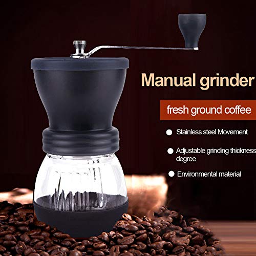 Sihand Portable Manual Coffee Grinder Ceramic Coffee Grinder Quality Coffee Grinder (Black)