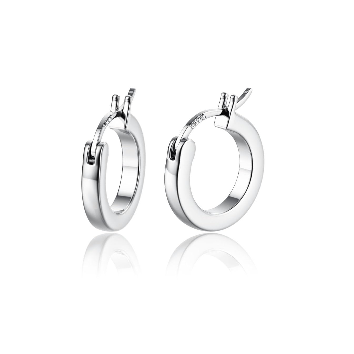 ADRAMATA Silver Hoops Earrings for Women Men 925 Sterling Silver Post Hypoallergenic 15/20/30/40/50/60mm Huggie Hoop Earrings Gold/Silver Hoop Earrings for Women