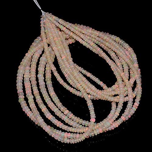 24+ Carat Natural Ethiopian Opal 2.5-4.5 mm Rondelle Cabochon Beads 16 inch Strand