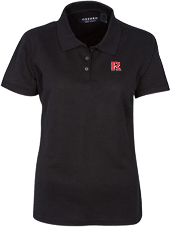 Amazon.com : Oxford NCAA Rutgers Scarlet Knights Women's Solid Pique Short Sleeve Polo, Black 
