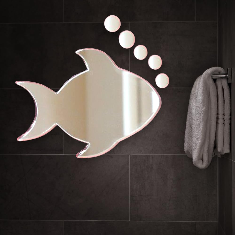 Super Cool Creations Fish Mirrors & 5 Bubbles - 60cm x 44cm