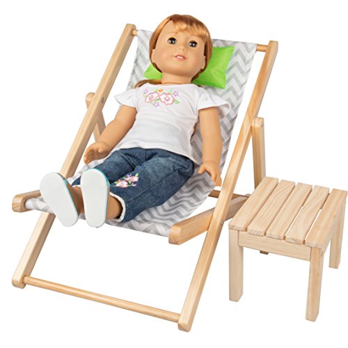 Dress Along Dolly Lounge Chair Bed & Table Seat Set for American 18