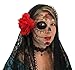 Black Lacey Web Sugar Skull Day of the Dead Temporary Face Tattoo