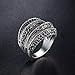 Mytys Vintage Silver Rings for Women Girl Fashion Black Marcasite Cluster Rings Size 6 7 8 9 10