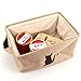 Tosnail 2 Pack Collapsible Jute Storage Bin Nursery Baskets with Leather Handle - Great for Bedroom, Closet, Toys and Cat