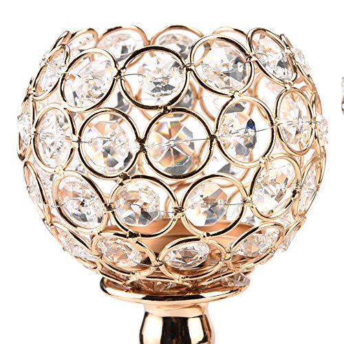 image for WensLTD Home Life Candlestick Holders,WensLTD 17 Inch Three Crystal Ca