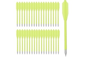 YLSIO ARCHERY 60PCS 6.3 Inch 50-80LB Mini Archery Crossbow Bolts Set with Sharp Metal Tip, Reusable Durable Arrow Dart for Shooting Target Practice, Small Hunting Game, Outdoor Fishing
