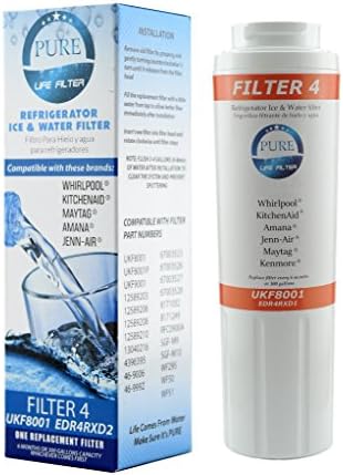 PureLife Filter 4 UKF8001 Refrigerator Ice&amp;Water PREMIUM Replacement Filter Compatible with Maytag Whirlpool KitchenAid Jenn-Air Amana Kenmore