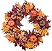 ZNFSZ Woodbury Pumpkin Harvest Silk Fall Front Door Wreath, 22 Inches, Beautiful White Gift Box Included